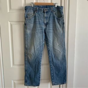 Vintage Wrangler Distressed Light Wash Jeans Custom Fit (36 waist)